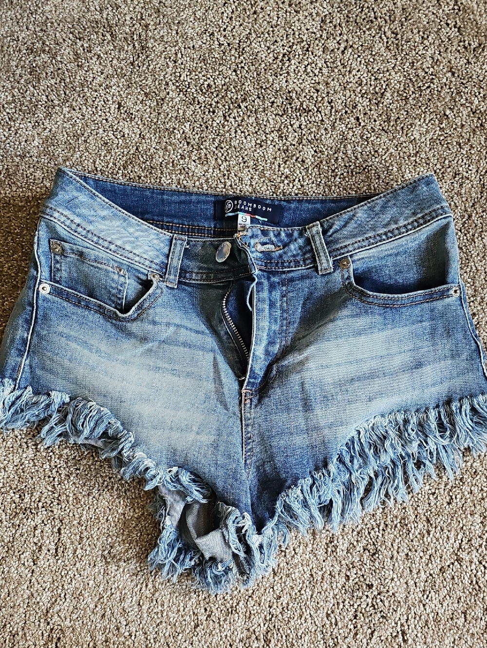 Boom Boom Jeans Light Blue Frayed Hem Denim Shorts